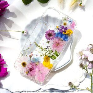 pink Pressed Flower Phone case Cover For Iphone 15 , 15 pro, 15 pro max 14 13